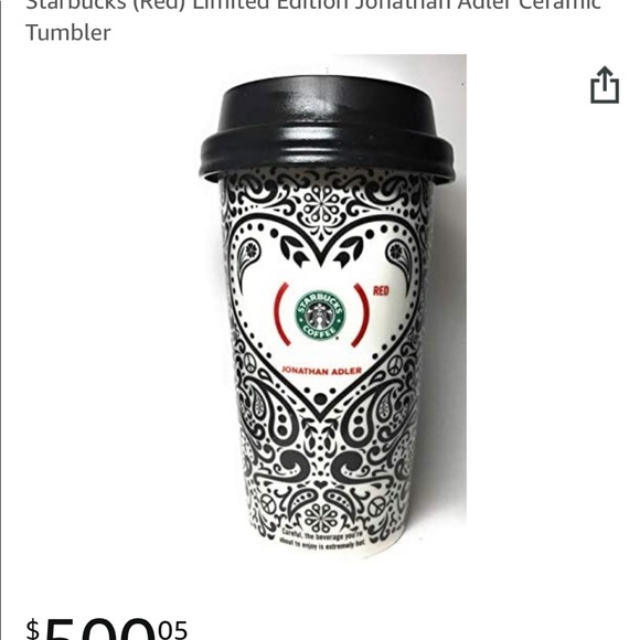Collectors edition Starbucks ceramic Jonathan Adler thermal travel cup - Picture 11 of 12